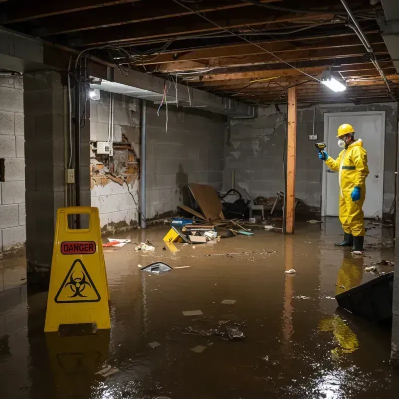 Flooded Basement Electrical Hazard in Jones Creek, TX Property